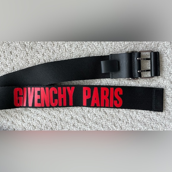 Givenchy Black Belt with Red Text - Picture 2 of 3